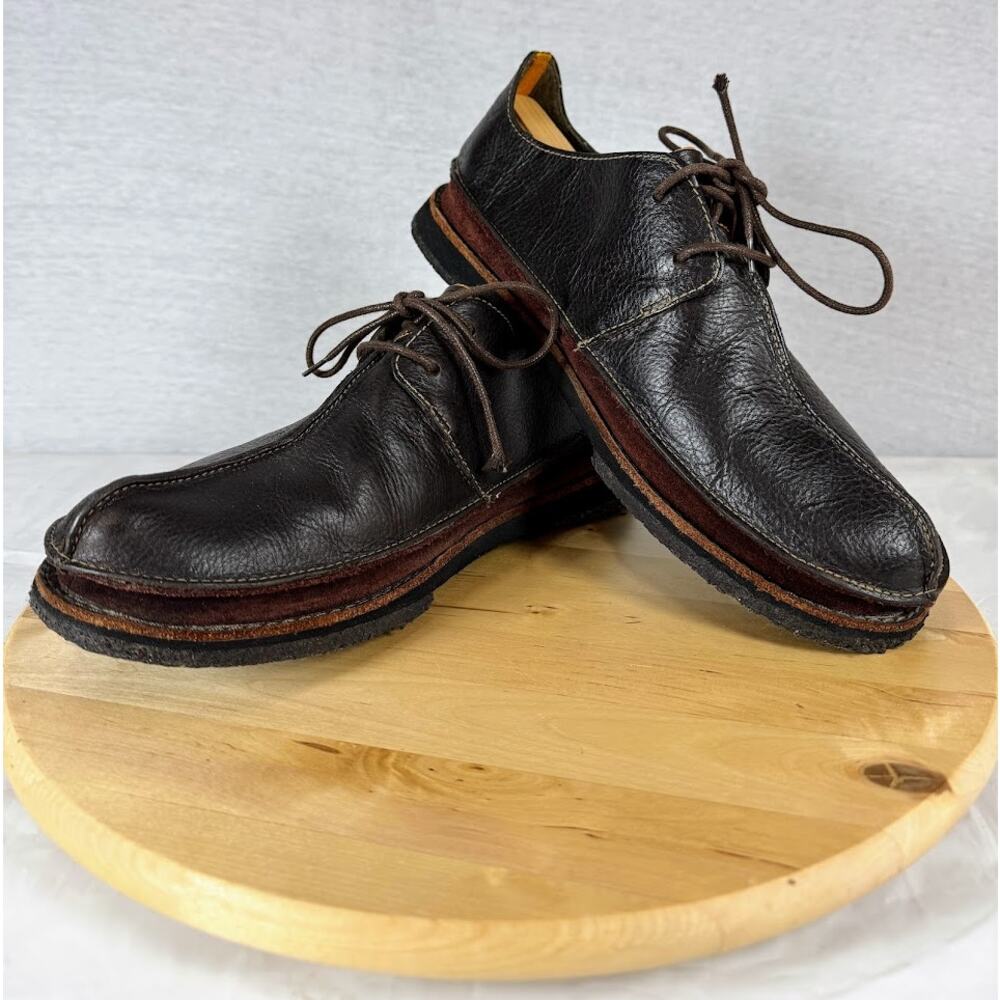 Timberland Casual Shoes Lace Up Dark Brown Leather Mens sz 11M